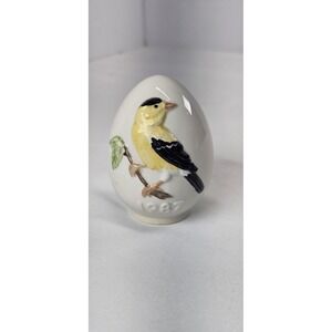 Goebel Bird Easter‎ Egg 10th Edition 1987 Goldfinch W Germany Porcelain Vintage